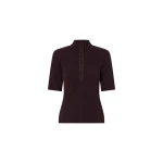 Camilla and Marc Aubrey Elbow Sleeve Rib Top in Hickory | Tops | Coveti