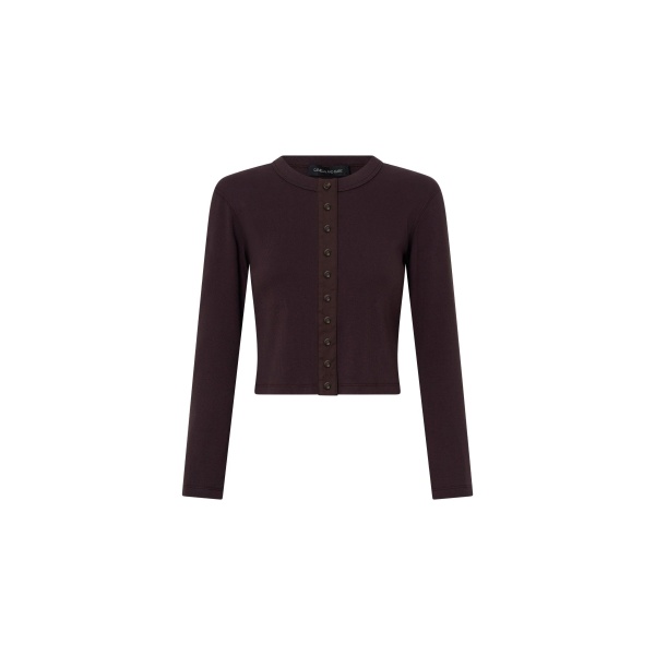 Camilla and Marc Aubrey Long Sleeve Rib Top in Hickory | Tops | Coveti