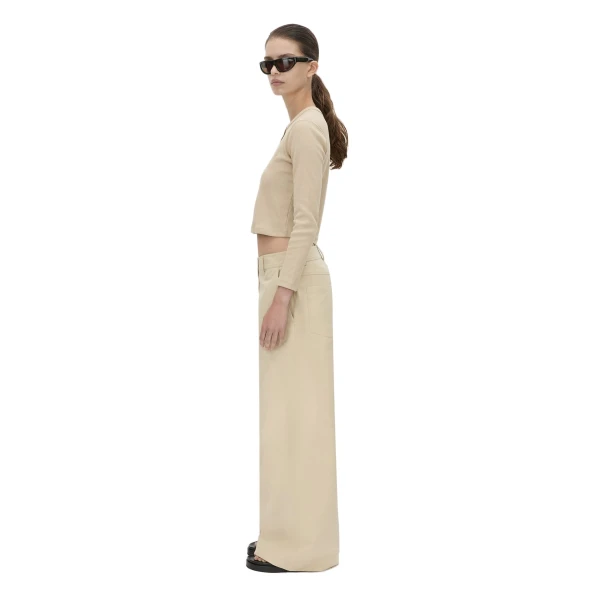 Camilla and Marc Aubrey Long Sleeve Rib Top in Latte