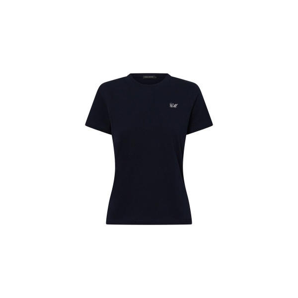 Camilla and Marc Birdie Fitted Print Tee in Navy and White | Tops | Coveti