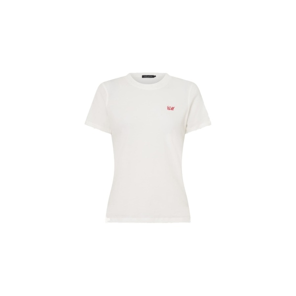 Camilla and Marc Birdie Fitted Print Tee in Soft White and Red | Tops | Coveti