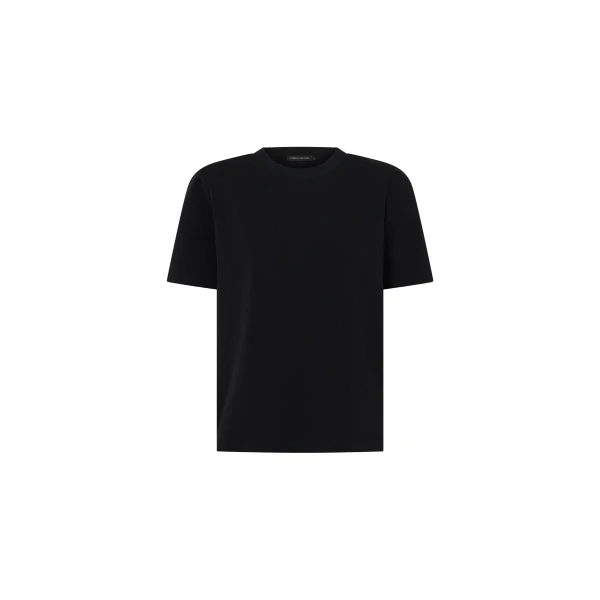 Carmen Shoulder Pad Tee in Black