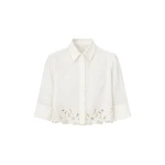 Camilla and Marc Chara Embroidered Cropped Shirt in Cream | Tops | Coveti