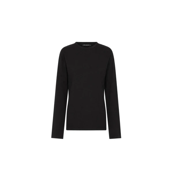 Dakota Relaxed Long Sleeve Top in Black
