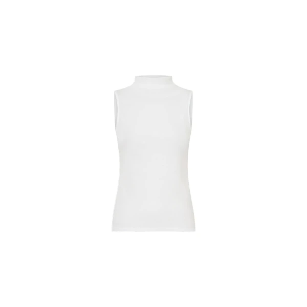 Dakota Sleeveless High Neck Top in Soft White