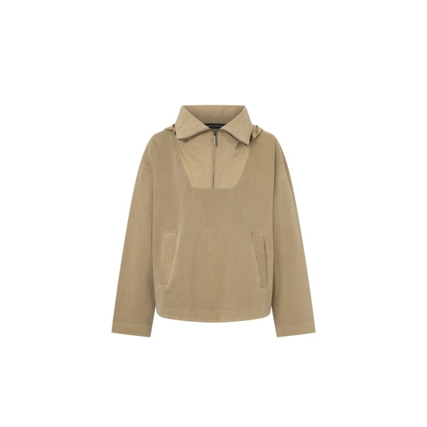 Camilla and Marc Eira Heavy Jersey Hooded Pullover in Oyster | Hoodies | Coveti