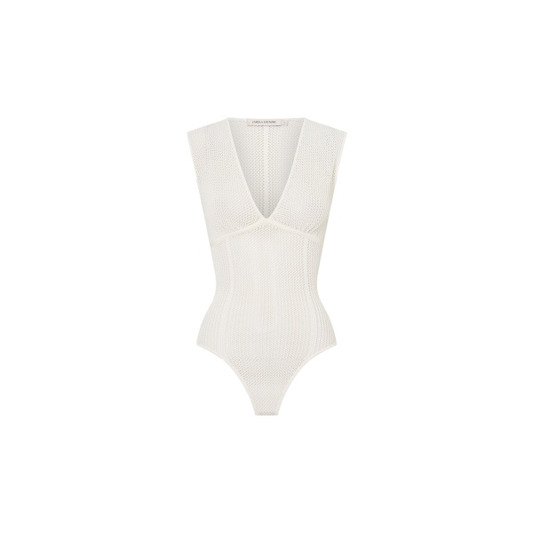 Camilla and Marc Elandra Textured Bodysuit in Ivory | Tops | Coveti