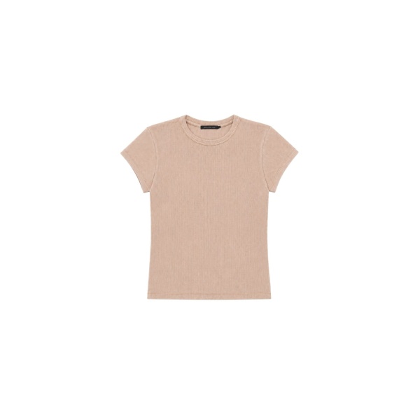 Camilla and Marc Elara Rib Logo Tee in Rosewood | Tops | Coveti