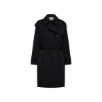 Camilla and Marc Evans Classic Knee Length Trench in Black | Coats | Coveti