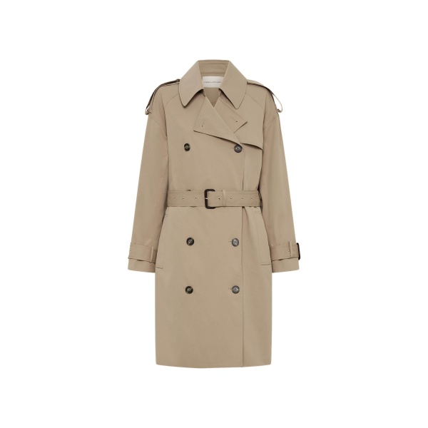 Camilla and Marc Evans Classic Knee Length Trench in Sand | Coats | Coveti