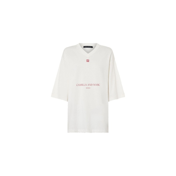 Camilla and Marc Larissa Logo Tee in Soft White | Tops | Coveti