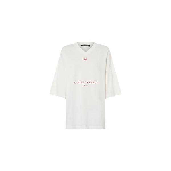 Camilla and Marc Larissa Logo Tee in Soft White | Tops | Coveti
