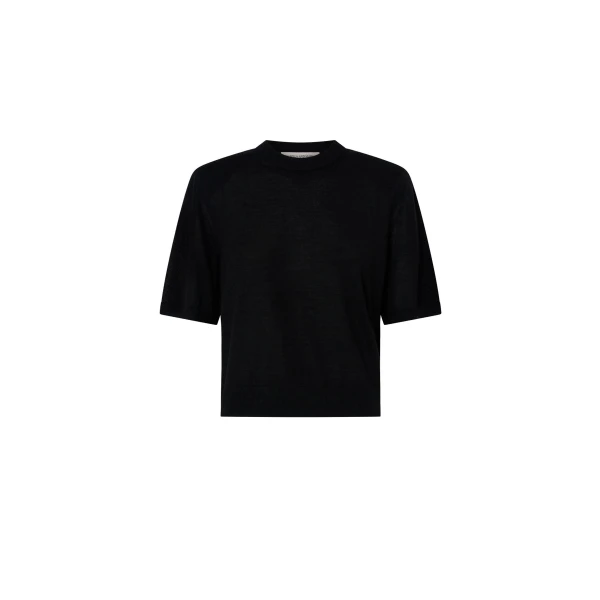 Camilla and Marc Leona Knit T-Shirt in Black | Knitwear | Coveti