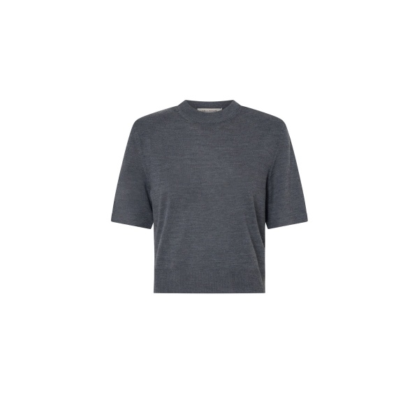 Camilla and Marc Leona Knit T-Shirt in Charcoal Marle | Knitwear | Coveti