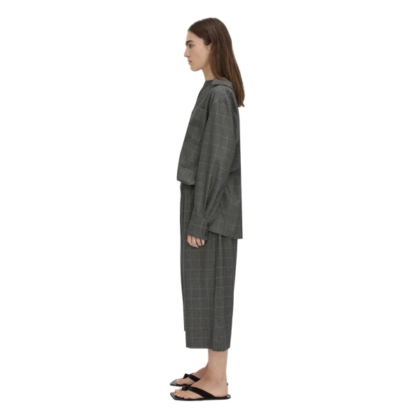Camilla and Marc Lourdes Check Half Placket Shirt in Grey