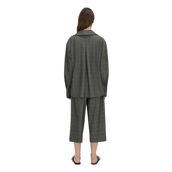 Camilla and Marc Lourdes Check Half Placket Shirt in Grey