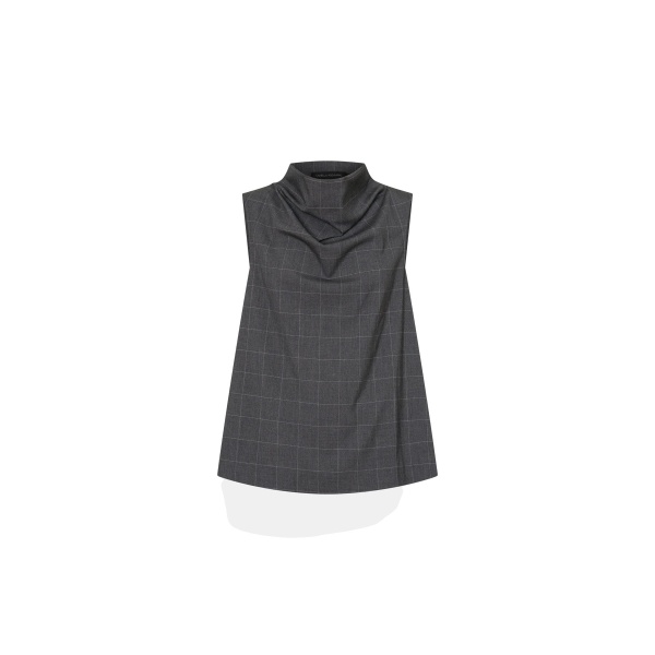 Camilla and Marc Lourdes Check Shell Top in Grey | Tops | Coveti