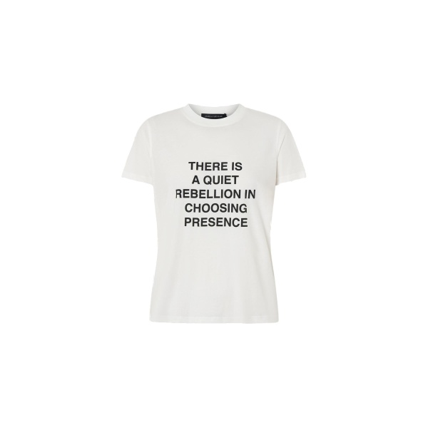 Camilla and Marc Lucinda Fitted Graphic Tee in Soft White and Black | Tops | Coveti