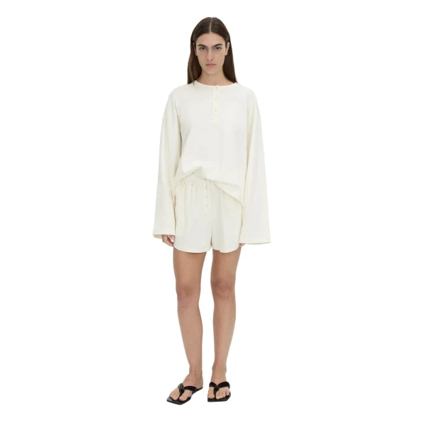 Camilla and Marc Maris Button Front Mini Short in Soft White