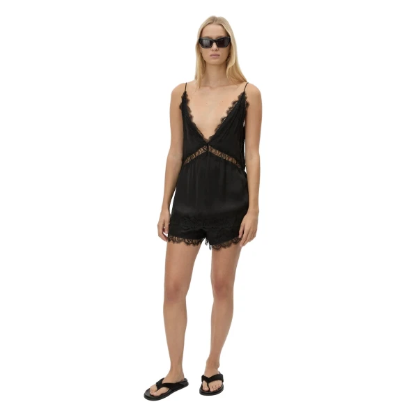 Camilla and Marc Mirage Lace Trim Short in Black