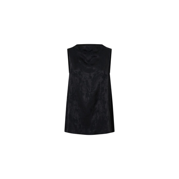 Camilla and Marc Naidee Satin Sleeveless Top in Black | Tops | Coveti