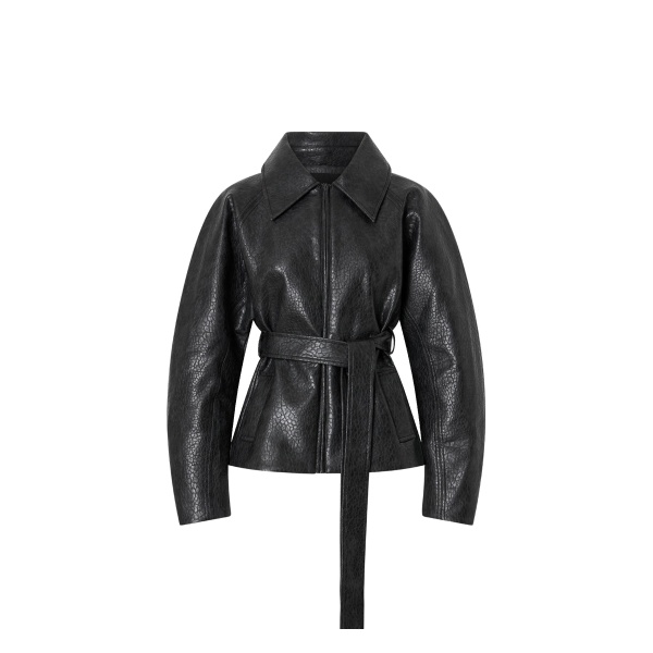 Camilla and Marc Oreno Croc Belted Jacket in Charcoal | Jackets | Coveti