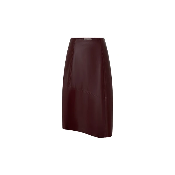 Orrin Leather Skirt in Burgundy