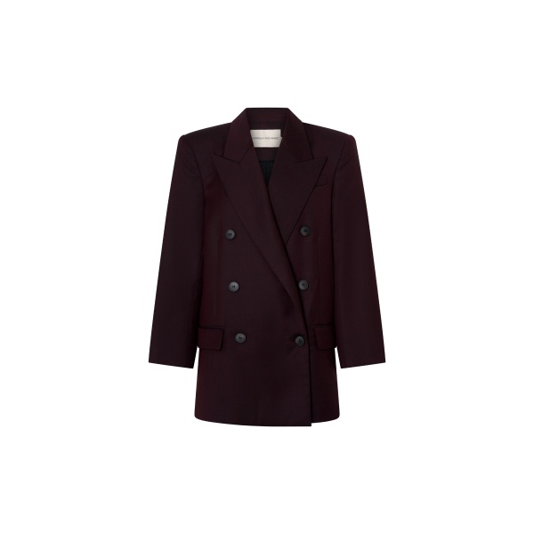 Camilla and Marc Revera Oversized Blazer in Choc Burgundy | Jackets | Coveti