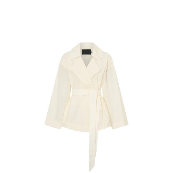 Camilla and Marc Rhia Sheer Crop Trench in Ivory | Coats | Coveti