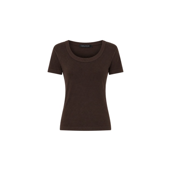 Camilla and Marc Siona Light Weight Fitted Tee in Chocolate | Tops | Coveti