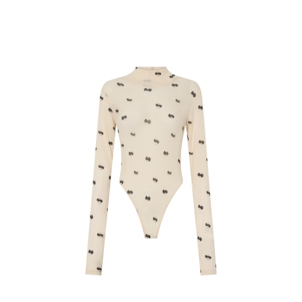 Camilla and Marc Siona Printed Bodysuit in Soft White Print | Tops | Coveti
