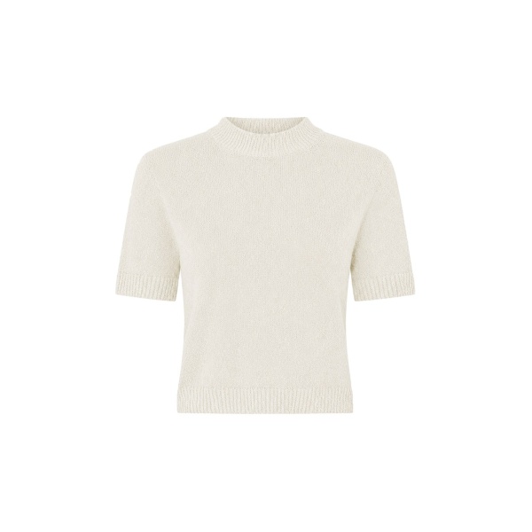 Camilla and Marc Soleo Textured Knit T-Shirt in Cream | Knitwear | Coveti