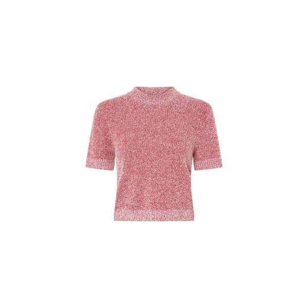 Camilla and Marc Soleo Textured Knit T-Shirt in Watermelon | Knitwear | Coveti