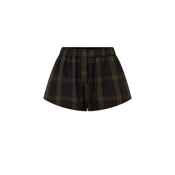 Camilla and Marc Winton Check Mini Short in Espresso Check | Shorts | Coveti