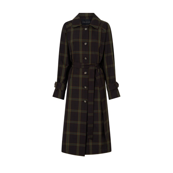 Camilla and Marc Winton Check Trench Coat in Espresso Check | Coats | Coveti
