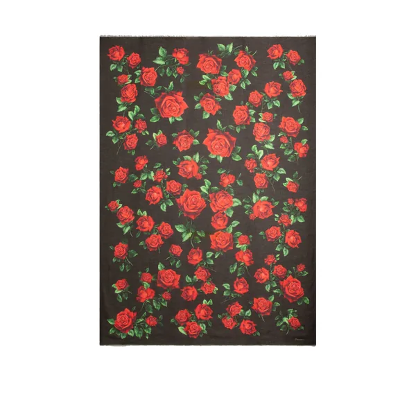 Dolce & Gabbana 135x200 rose-print cashmere blend stole