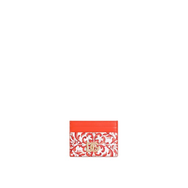 Dolce & Gabbana 3.5 card holder in majolica-print calfskin