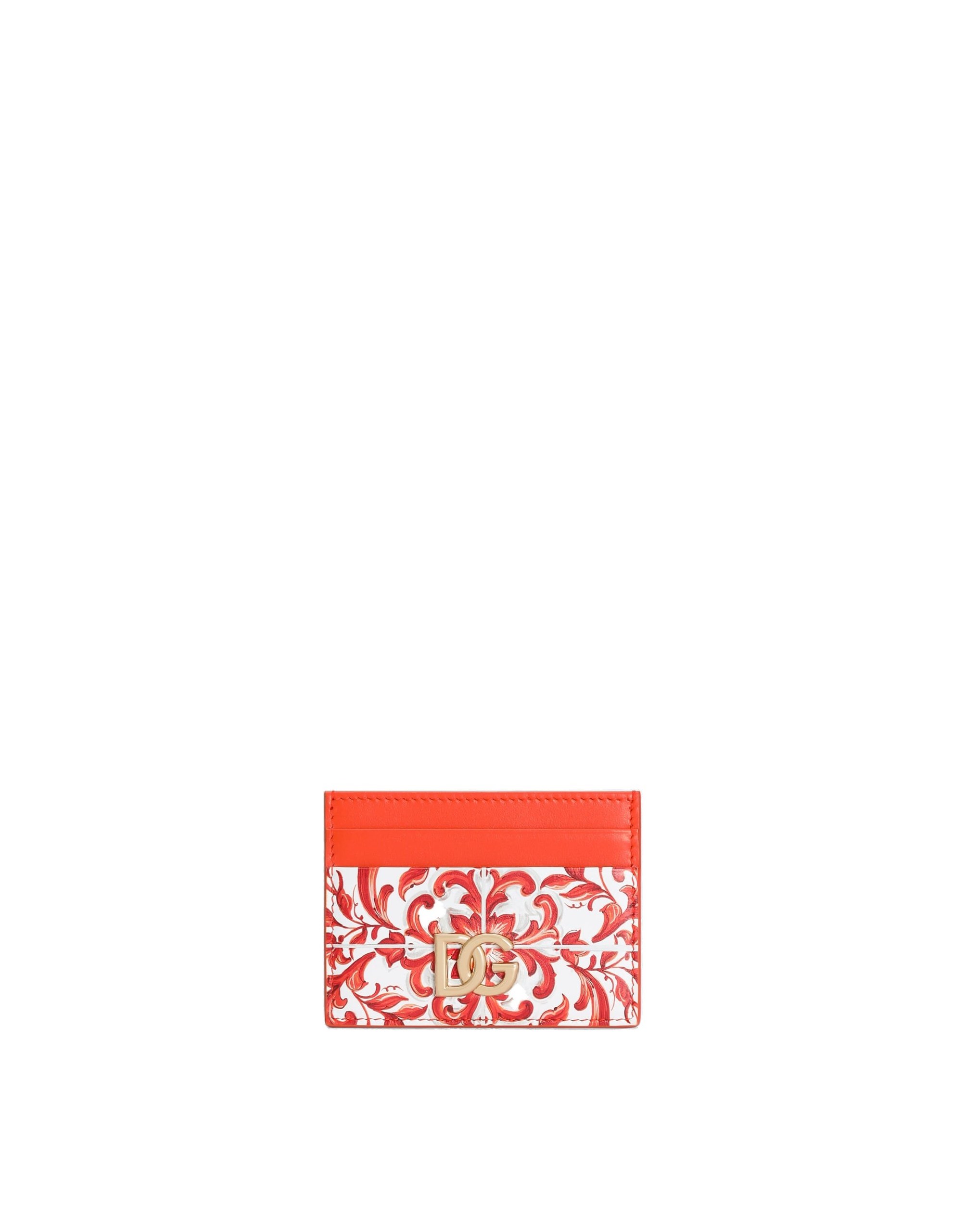 Dolce & Gabbana 3.5 card holder in majolica-print calfskin in Multicolour | Buy Accessories at Coveti Dolce & Gabbana 3.5 card holder in majolica-print calfskin
