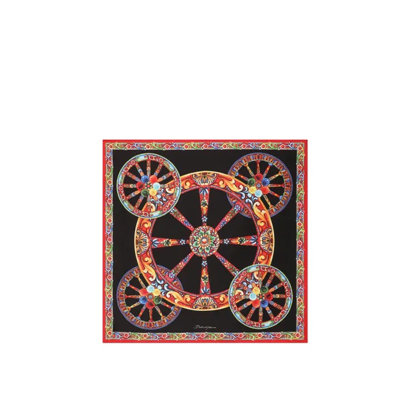 Dolce & Gabbana 50x50 carretto-print silk twill scarf