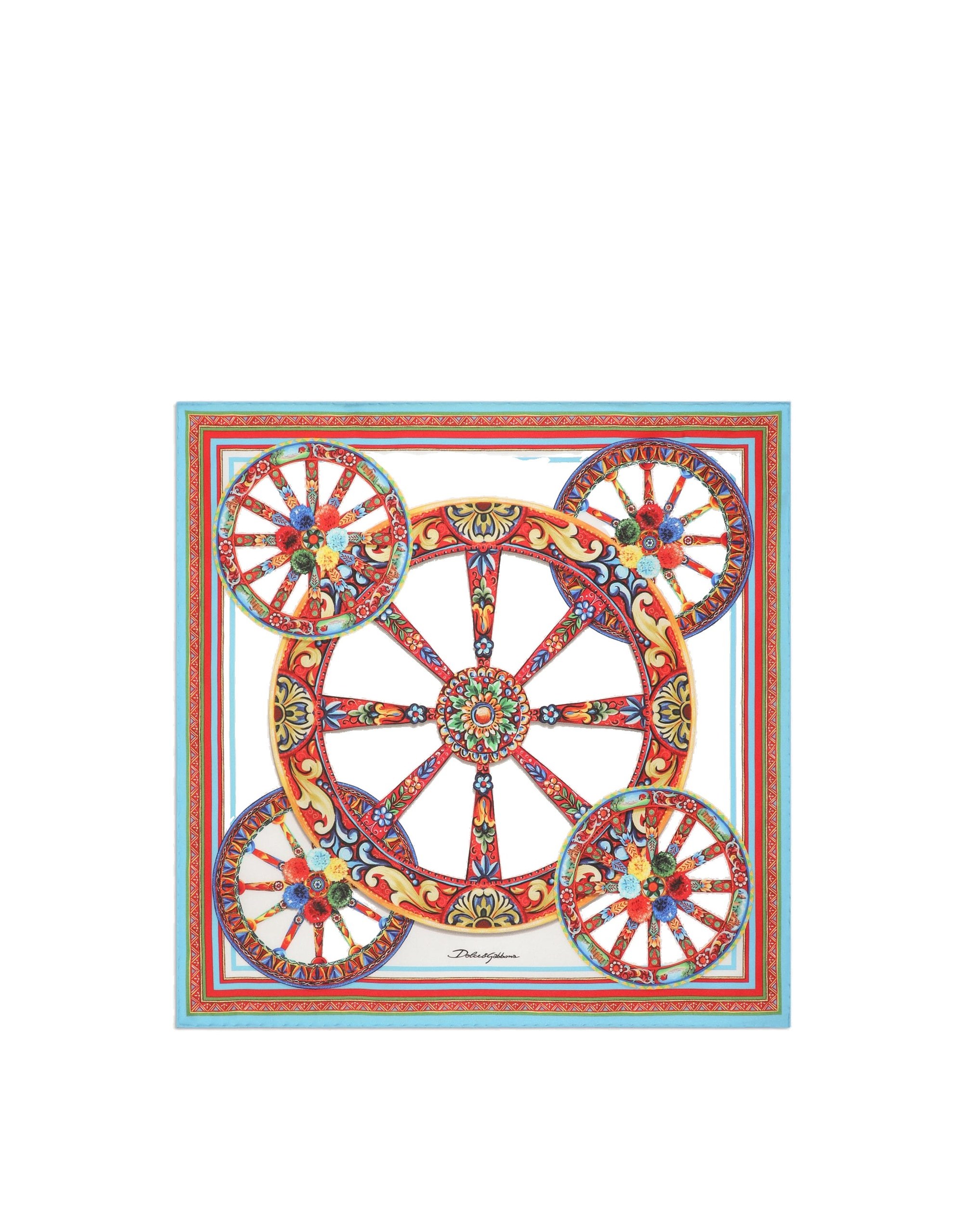 Dolce & Gabbana 50x50 carretto-print silk twill scarf in Multicolour | Buy Accessories at Coveti Dolce & Gabbana 50x50 carretto-print silk twill scarf