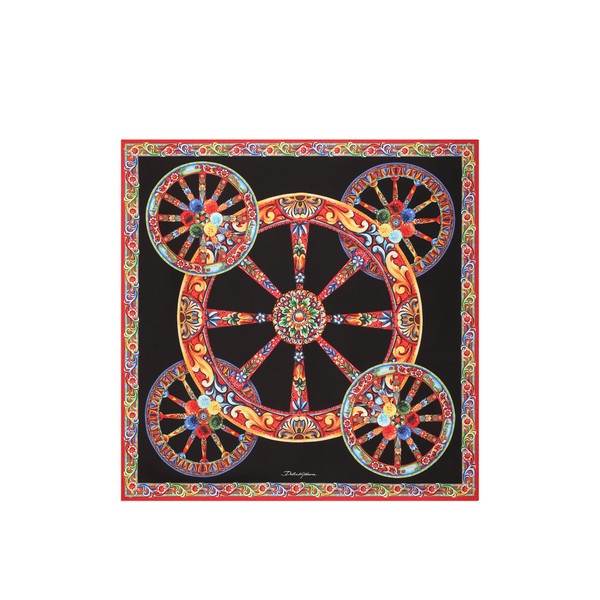 Dolce & Gabbana 70x70 carretto-print silk twill scarf