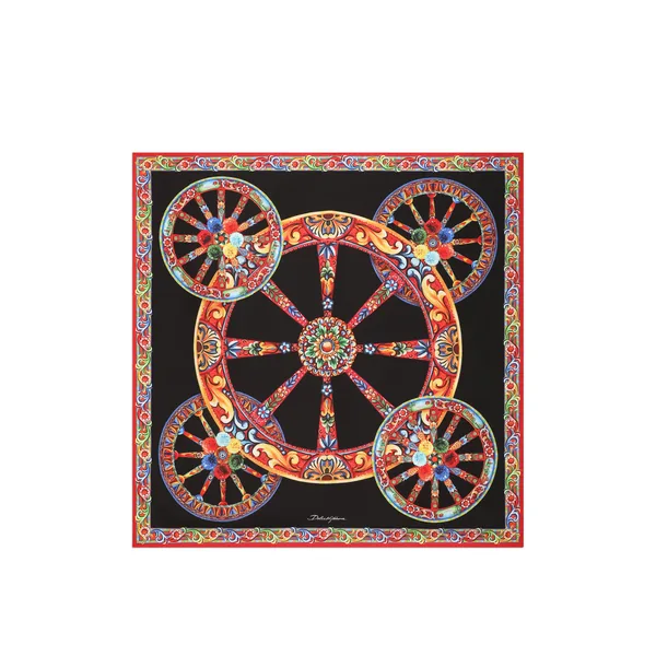 Dolce & Gabbana 70x70 carretto-print silk twill scarf