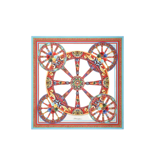 Dolce & Gabbana 70x70 carretto-print silk twill scarf
