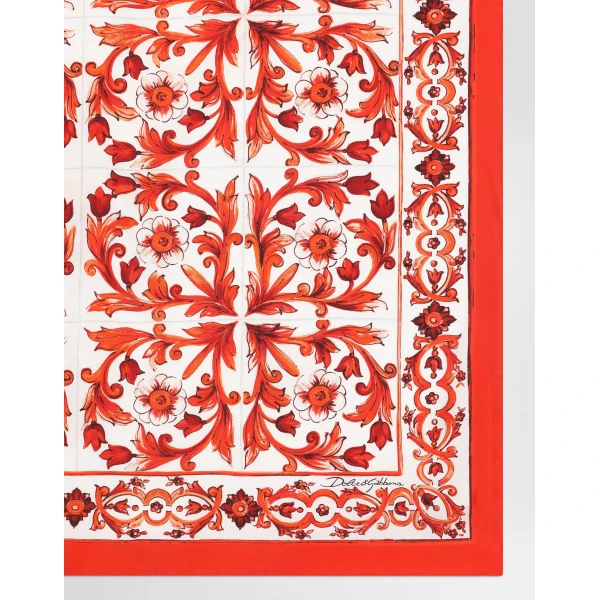 70x70 majolica-print silk twill scarf - Image 2