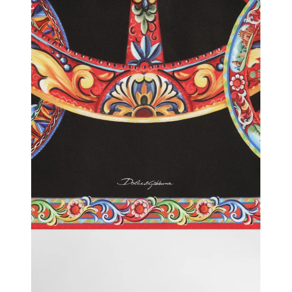 90x90 carretto-print silk twill scarf - Image 2