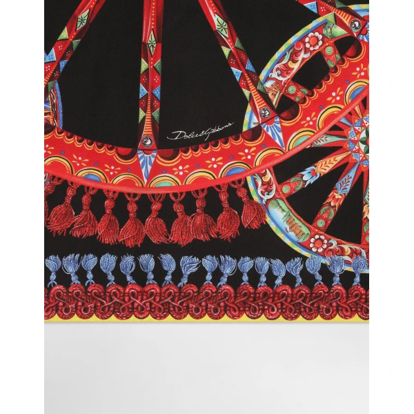 90x90 carretto-print silk twill scarf - Image 2