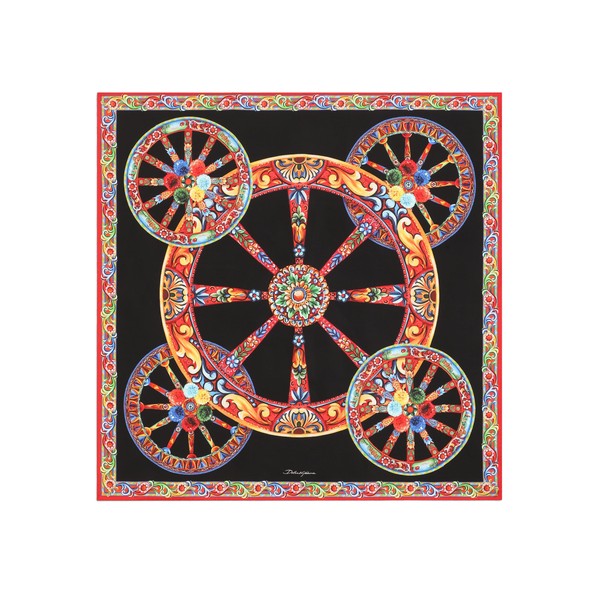 Dolce & Gabbana 90x90 carretto-print silk twill scarf