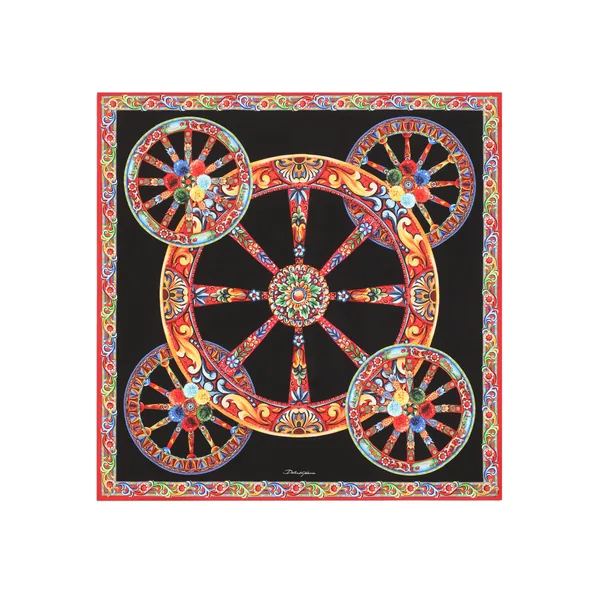 90x90 carretto-print silk twill scarf