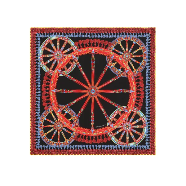 90x90 carretto-print silk twill scarf