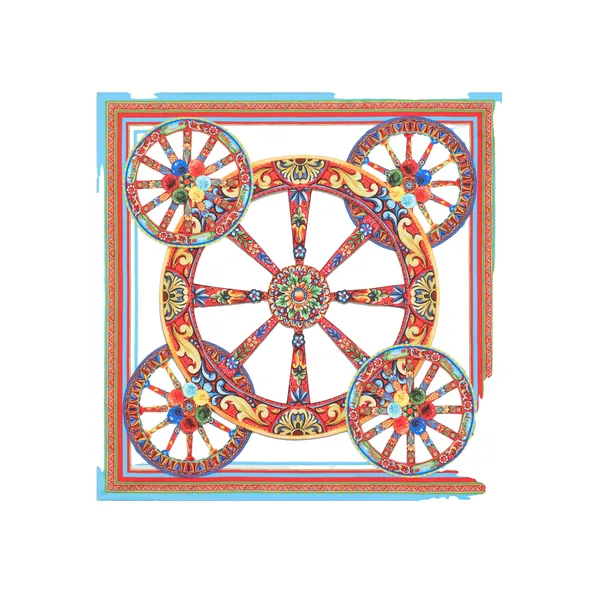 Dolce & Gabbana 90x90 carretto-print silk twill scarf